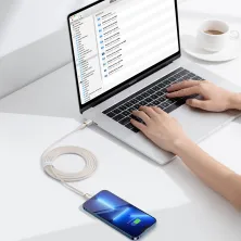 Кабель Baseus Crystal Shine Series Fast Charging Data Cable Type-C to Lightning PD 20W 2m Рожевий
