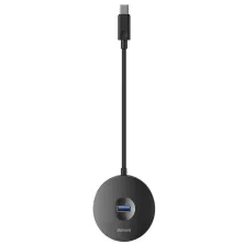 USB-хаб Baseus 5in1 Round Box HUB Adapter Type-C to USB3.0, USB2.0*3, Micro USB Сірий