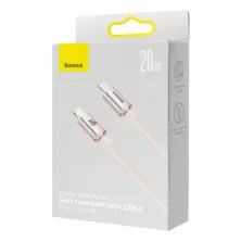 Кабель Baseus Crystal Shine Series Fast Charging Data Cable Type-C to Lightning PD 20W 2m Рожевий