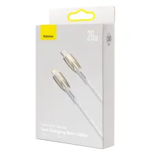 Кабель Baseus Glimmer Series Fast Charging Data Cable Type-C to Lightning PD 20W 1m Білий