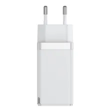 Сетевое зарядное устройство Baseus Quick GaN2 Pro QC4.0+PD3.0 65W USB+2Type-C 5A + кабель Baseus Type-C to Type-C 100W 20V/5A 1м Белый