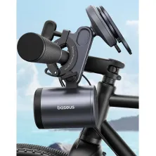 Тримач з ліхтариком телефону на велосипед Baseus PrimeTrip Series Dual-Color Bike Light 2-in-1 Set Чорний