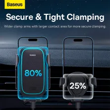 Бездротовий автомобільний зарядний пристрій Baseus Milky Way Pro Wireless Charging Electric Car Mount з технологією Qi 15W Чорний