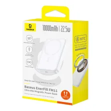 УМБ Baseus EnerFill FM11 Ultra-Mini Magnetic 2in1 10000mAh 22.5W 3A QC3.0+PD3.0 з Бездротовою зарядкою Qi 15W Білий