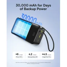УМБ Baseus EnerFill FC51 Bipow2 Pro 30000mAh 22.5W 2.4A з технологією QC3.0+PD3.0 та Type-C кабелем 22.5W Чорний