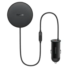 Бездротовий автомобільний зарядний пристрій Baseus CW01 Magnetic Wireless Charging Car Mount Claw 40W з функцією MagSafe і Qi 15W+Type-C 25W Чорний