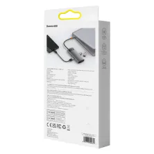 USB-хаб Baseus 4in1 Metal Gleam 4-Port Type-C HUB Adapter Type-C to USB3.0*4 Серый