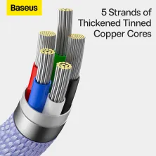 Кабель Baseus Crystal Shine Series Fast Charging Data Cable Type-C to Lightning PD 20W 1.2m Фіолетовий