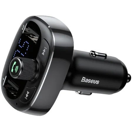 FM-трансмітер Baseus T-Typed MP3 Car Charger S-09 2USB 3.4A Black (CCALL-TM01)