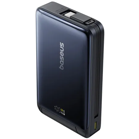УМБ Baseus Nomos Qi2 Kickstand Magnetic 10000mAh 45W QC3.0+PD3.0 з функцією MagSafe и Qi2 15W и Type-C кабелем 45W Чорний