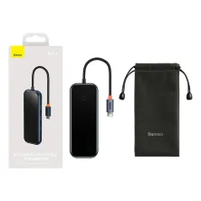 USB-хаб Baseus 8in1 AcmeJoy 8-Port Type-C HUB Adapter Type-C to USB3.0*2, USB2.0*1, Type-C*1, 4KHDMI, RJ45, TF, SD Сірий