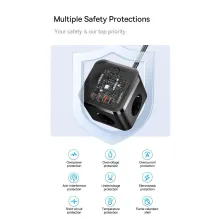 Мережевий зарядний пристрій Baseus PowerCombo Cube PowerStrip 30W 3AC+2USB+2Type-C 3A Чорний