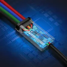 Кабель Baseus Fast 4-in-1 Fast Charging Data Cable USB to Lightning+Type-C*2+MicroUSB 3.5А 1.2m Чорний