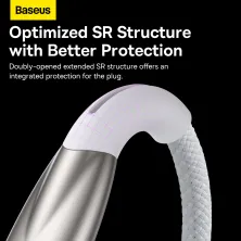Кабель Baseus Glimmer Series Fast Charging Data Cable Type-C to Lightning PD 20W 1m Білий