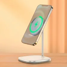 Бездротовий зарядний пристрій Baseus Swan Magnetic з функцією MagSafe і Qi 15W Білий