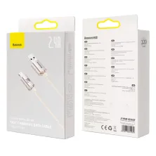 Кабель Baseus Crystal Shine Series USB to Lightning 2.4A 1.2m Рожевий