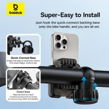 Тримач телефона на велосипед Baseus GoTrip Series Bike Phone Mount Чорний