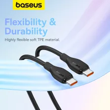 Кабель Baseus Pudding Series Fast Charging Data Cable Type-C to Type-C 100W 20V 5A 1.2m Чорний