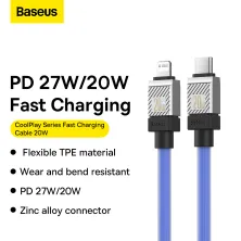Кабель Baseus CoolPlay Series Fast Charging Data Cable Type-C to Lightning PD 20W 2m Синій
