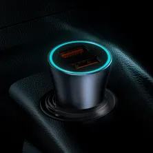 Автомобильное зарядное устройство Baseus Golden Contactor Pro Dual Quick Charger Car Charger 40W 2USB Серый