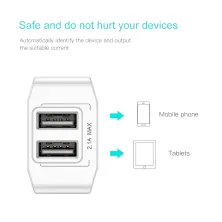 Сетевое зарядное устройство Baseus Mini Dual-U Charger 2USB 2.1A Белый