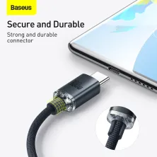 Кабель Baseus Crystal Shine Series Fast Charging Data Cable USB to Type-C 100W 20V 5A 1.2m Чорний