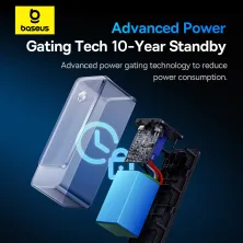 Пускозарядное устройство Бустер Baseus Super Energy Alpha Series Jump Starter 3in1 12V 6000mAh 600A с функцией Павербанка и LED фонарика Черный