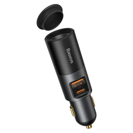 Автомобильное зарядное устройство Baseus Share Together Fast Charge Car Charger 120W USB+Type-C + 1 Прикуриватель Серый