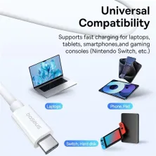 Кабель Baseus Superior 2 Series Fast Charging Data Cable Type-C to Type-C 240W 8K@60Hz 40Gbps 1.8m Білий
