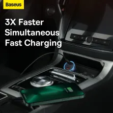 Автомобильное зарядное устройство Baseus Golden Contactor Pro Triple Fast Charger Car Charger 65W USB+2Type-C Голубой