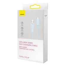 Кабель Baseus Explorer Series with Smart Temperature Control Fast Charging Data Cable Type-C to Lightning PD 20W 1m Блакитний