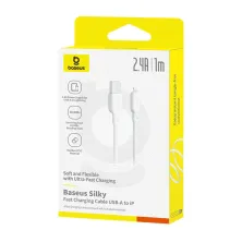 Кабель Baseus Silky Series Fast Charging Data Cable USB to Lightning 2.4A 1m Белый