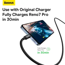 Кабель Baseus Superior Series Fast Charging Data Cable USB to Type-C 65W SUPERVOOC 1m Чорний