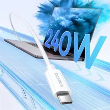 Кабель Baseus Superior 2 Series Fast Charging Data Cable Type-C to Type-C 240W 8K@60Hz 40Gbps 1.8m Білий