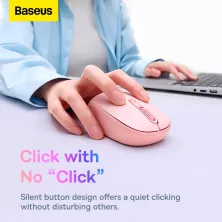 Беспроводная мышка Baseus F01B Tri-Mode Wireless Mouse 2.4G/BT1+BT2 800-1200-1600dpi Розовый