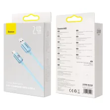 Кабель Baseus Crystal Shine Series USB to Lightning 2.4A 2m Блакитний