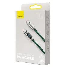 Кабель Baseus Display Series Fast Charging Data Cable Type-C to Type-C 100W 20V 5A 1m Зелений