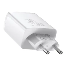 Сетевое зарядное устройство Baseus Compact Quick Charger QC3.0+PD3.0 30W 2USB+Type-C 3A Белый