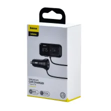 AUX/FM-трансмиттер Baseus S-16 MP3 VAW авто адаптер ресивер магнитолы 2USB 3.1A Черный