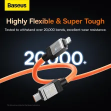 Кабель Baseus CoolPlay Series Fast Charging Data Cable Type-C to Lightning PD 20W 1m Помаранчевий