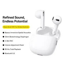 Беспроводные Bluetooth наушники Baseus Bowie WX5 True Wireless TWS Earphones Белый