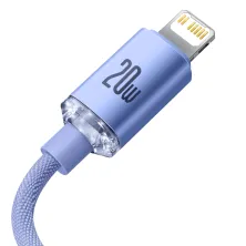 Кабель Baseus Crystal Shine Series Fast Charging Data Cable Type-C to Lightning PD 20W 1.2m Фіолетовий