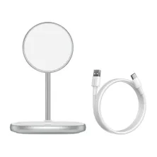 Бездротовий зарядний пристрій Baseus Swan Magnetic з функцією MagSafe і Qi 15W Білий