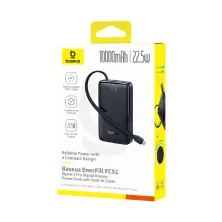 УМБ Baseus EnerFill FC51 Bipow2 Pro 10000mAh 22.5W 2.4A з технологією QC3.0+PD3.0 та Type-C кабелем 22.5W Чорний
