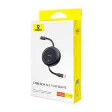 Кабель Baseus Free2Draw Mini Retractable Charging Data Cable Type-C to Type-C 100W 20V 5A 1m Черный