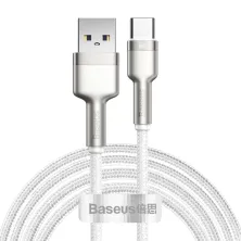 Кабель Baseus Cafule Metal Data Cable USB to Type-C 66W 11V 6A 2m Белый