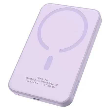 УМБ Baseus Magnetic Mini Wireless Fast Charge 2in1 5000mAh 20W 2.4A QC3.0+PD3.0 з Бездротовою зарядкою Qi 15W Фіолетовий