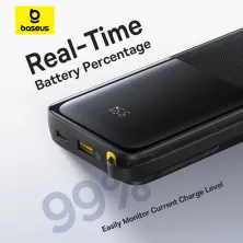 УМБ Baseus Bipow 2 with USB-C Cable 10000mAh 20W с технологией QC3.0+PD3.0 и Type-C кабелем 20W Черный