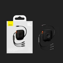 Кабель Baseus Traction Series Retractable 3-in-1 Fast Charging Data Cable Type-C to Lightning+Type-C+MicroUSB 100W 1.7m Чорний