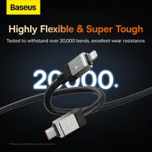 Кабель Baseus CoolPlay Series Fast Charging Data Cable Type-C to Lightning PD 20W 2m Чорний